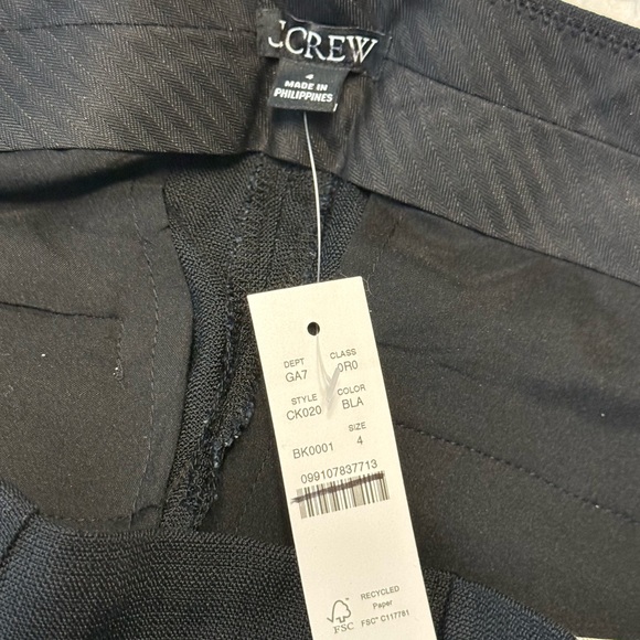 J. Crew Elegant Alexander wide-leg trousers pants in luster canvas NWT 4 Black - Picture 6 of 9